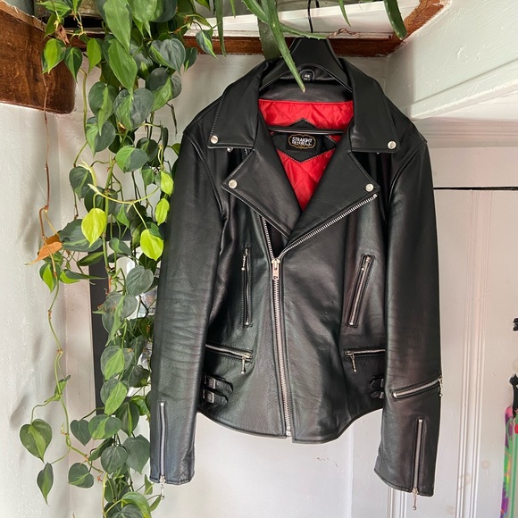 Straight to Hell Other - Black Leather Jacket with Nickel Hardware